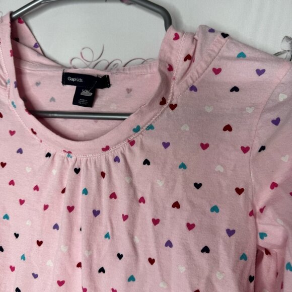 Gap heart print long sleeve pink purple red blue purple white hearts sweater - Picture 3 of 9